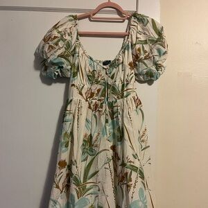 Vineyard Vines Floral Dress with Puff Sleeves